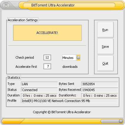 BitTorrent Ultra Accelerator Screenshot